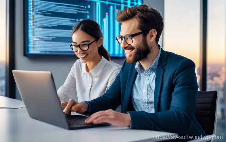 오픈소스 소프트웨어와 데이터 분석 - **Prompt 1: Collaborative Open Source Community in Data Analysis**
    "A diverse group of 4-5 smili...