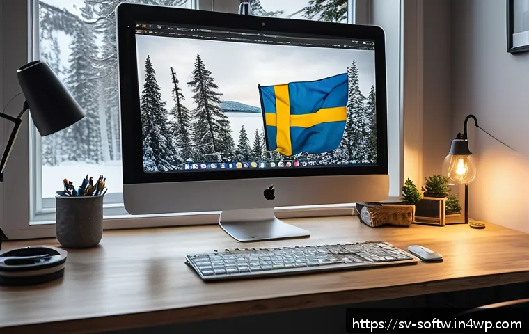오픈소스 소프트웨어의 커스터마이징 방법 - A modern developer workspace in a cozy Swedish home office, featuring a large monitor displaying a c...