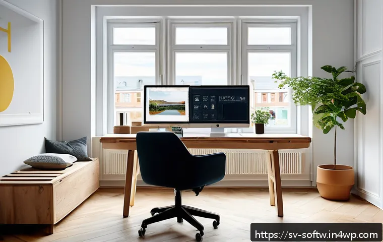 오픈소스 소프트웨어의 콘텐츠 제작 방법 - A modern creative workspace featuring a Swedish content creator using open source software on a slee...